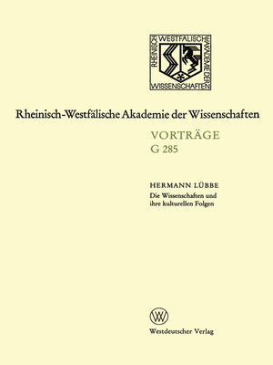 cover image of Die Wissenschaften und ihre kulturellen Folgen